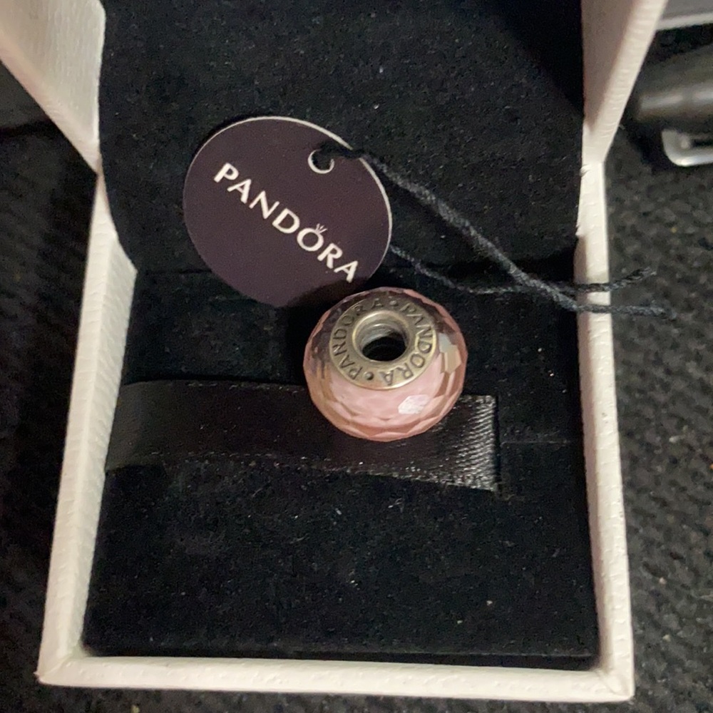 Authentic Pandora Pink Murano glass charm! preowned